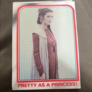 Star Wars Carrie Fisher Princess Leia Retro Card – Burgundy Dress
